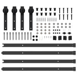 Sliding Door Hardware Kit 427 cm Steel Black 3295776