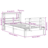 Bed Frame with Headboard without Mattress 75x190 cm Small Single 3306096