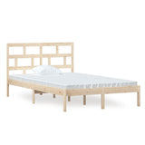 Bed Frame Natural Pine Solid Pine Wood Double Durable Bed Frame 3101213