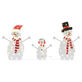 Lighted Snowman Family 3 pcs Warm White Polyester 42019625