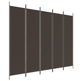 5-Panel Room Divider Brown 250x200 cm Fabric 350187