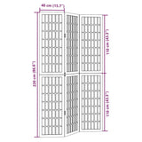 Room Divider 3 Panels White Solid Wood Paulownia 358784
