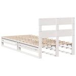 ZNTS Bed Frame without Mattress White 75x190 cm Small Single Solid Wood Pine 850819