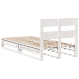 ZNTS Bed Frame without Mattress White 75x190 cm Small Single Solid Wood Pine 850819