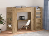 Loft Bed Frame with Desk with Storage Artisan Oak 75 x 190 cm 3410434