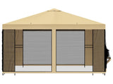 Garden Gazebo with Sidewalls 3 x 3 m Cream Polyester and Steel 900362