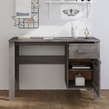 Desk HAMAR Light Grey 113x50x75 cm Solid Wood Pine 340463