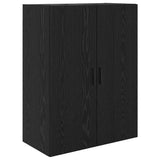 Highboard with Drawer 2 pcs Black oak Engineered Wood and Glass 3416222