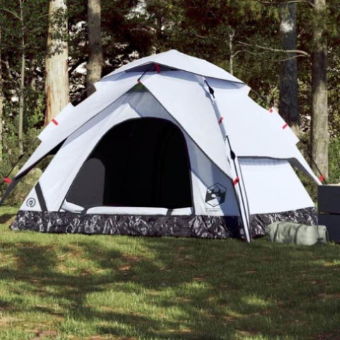 ZNTS Camping Tent Dome 5-Person White Blackout Fabric Quick Release 4004188