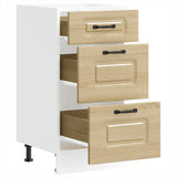 Kitchen Base Cabinet "Kalmar" High Gloss White Engineered Wood 854242