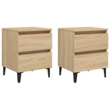 Bed Cabinets 2 pcs Sonoma Oak 40x35x50 cm Engineered Wood 805876