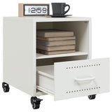 ZNTS Bedside Cabinet White 36x39x43.5 cm Steel 846714