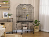 1.53 Bird Cage, Pet Viary, Feeding Stand, with Wheels, Perch T3398P349802