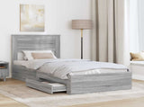 Bed Frame with Drawer Grey Sonoma 90 x 190 cm Engineered Wood 3410032