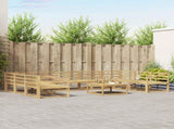 Outdoor Sofa Set 10 pcs White Solid Acacia Wood 3387083