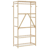 Clothes Rack with Shelves 80x40x175 cm Bamboo 4008922