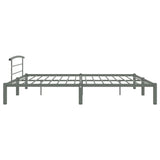 284706 Bed Frame without Mattress Grey Metal 200x200 cm
