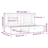 Day Bed without Mattress White 90x200 cm Solid Wood Pine 3108057