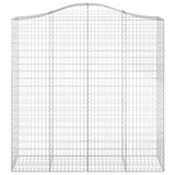 Arched Gabion Baskets 2 pcs 200x50x200/220 cm Galvanised Iron 3145745