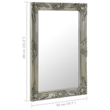 320322 Wall Mirror Baroque Style 50x80 cm Silver