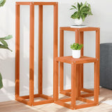 Plant Stands 3 pcs Wax Brown Solid Wood Pine 844472