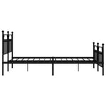 ZNTS Metal Bed Frame without Mattress with Footboard Black 183x213cm 353560