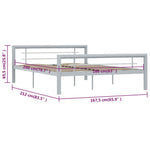 ZNTS Bed Frame without Mattress Grey and White Metal 160x200 cm 284560