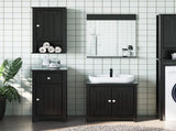 3 Piece Bathroom Furniture Set BERG Black Solid Wood Pine 3206501