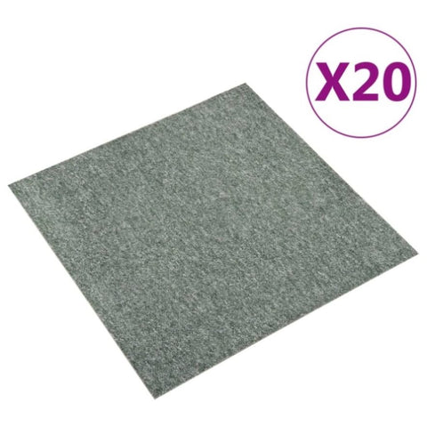 ZNTS Carpet Floor Tiles 20 pcs 5 m² 50x50 cm Green 147313