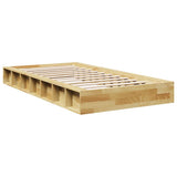 Bed Frame Oak Solid Oak Wood 90x190 cm Bed Frame Rectangular 3324129