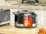 Polished Metal Kettle and Toaster Set - Black T3398P343150
