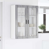Wall Glass Cabinet PORTO Grey Sonoma 80 x 31 x 100 cm 885511