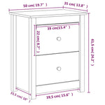 Bedside Cabinets 2 pcs Black 50x35x61.5 cm Solid Wood Pine 813688