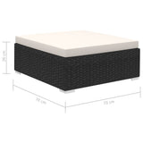 Patio Furniture Black and Cream Poly Rattan, Steel, Polyester Large 41271