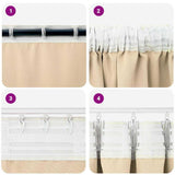 Blackout Curtains with Rings 2 pcs Cream 225 x 140 cm Polyester 4107485