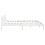 810103 Bed Frame without Mattress White Solid Wood 200x200 cm
