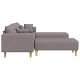 Fabric Sofa with Cushion 3 pcs Taupe 208 cm Fabric 3335167