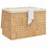 Laundry Basket with 3 Sections 75x42.5x52 cm Water Hyacinth 355184
