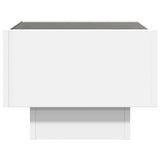 Side Table with LED White 40x40x30 cm Engineered Wood 847497