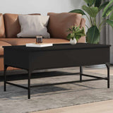 Coffee Table Black 100x50x45 cm Engineered Wood and Metal 845396