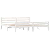 Bed Frame without Mattress White Solid Wood 180x200 cm Super King 814835
