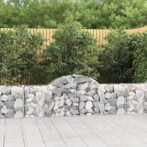 Arched Gabion Baskets 10 pcs 200x30x60/80 cm Galvanised Iron 3146076