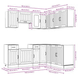 11 Piece Kitchen Cabinet Set "Kalmar" White Engineered Wood 3314941