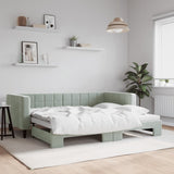 Daybed with Trundle without Mattress Light Grey 90x190 cm Single 3196781