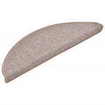 Stair Mats 15 pcs 56x17x3 cm Light Brown Half Round 133878