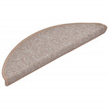 Stair mats 15 pcs 56 x 17 x 3 cm Non-Slip Light Brown 133878