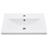 Bathroom Washbasin Frame with Built-in Basin Black Iron 3101389