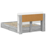 Bed Frame with Storage Grey Sonoma 150 x 200 cm Engineered Wood 3433674