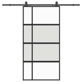 Sliding Door with Hardware Set Black 102,5x205 cm Tempered Glass 3375980