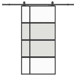 Sliding Door with Hardware Set Black 102.5x205 cm Tempered Glass 3375980